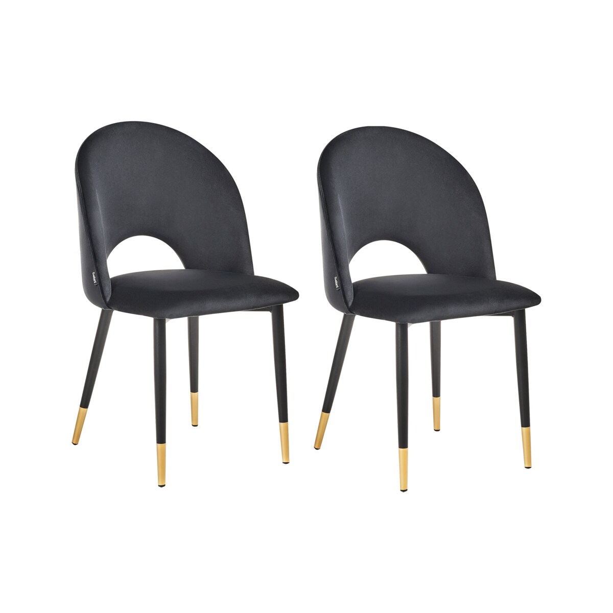 Zestaw 2 krzeseł do jadalni welurowy czarny MAGALIA