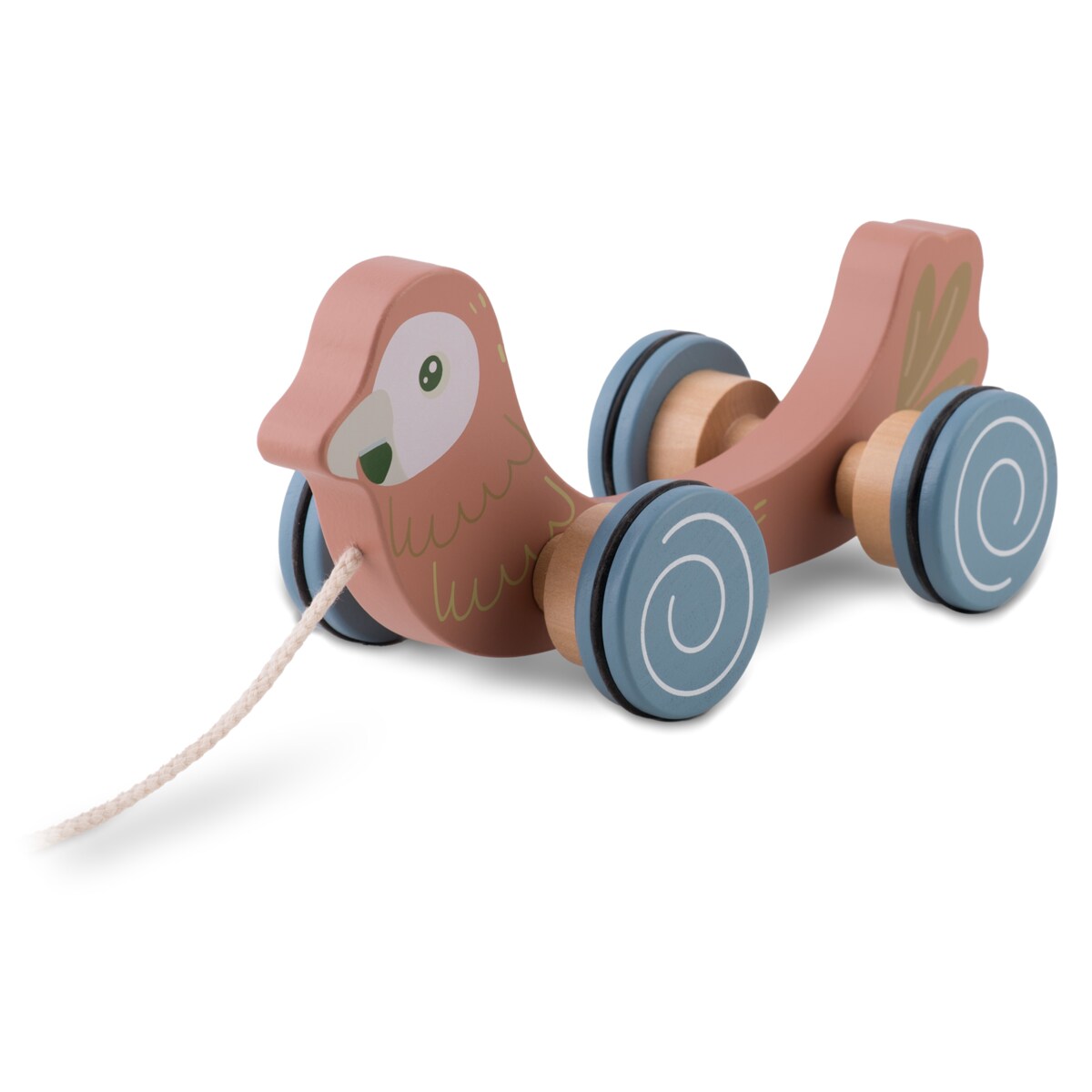 Zabawka drewniana do ciągnięcia sorter klocki papuga Nukido