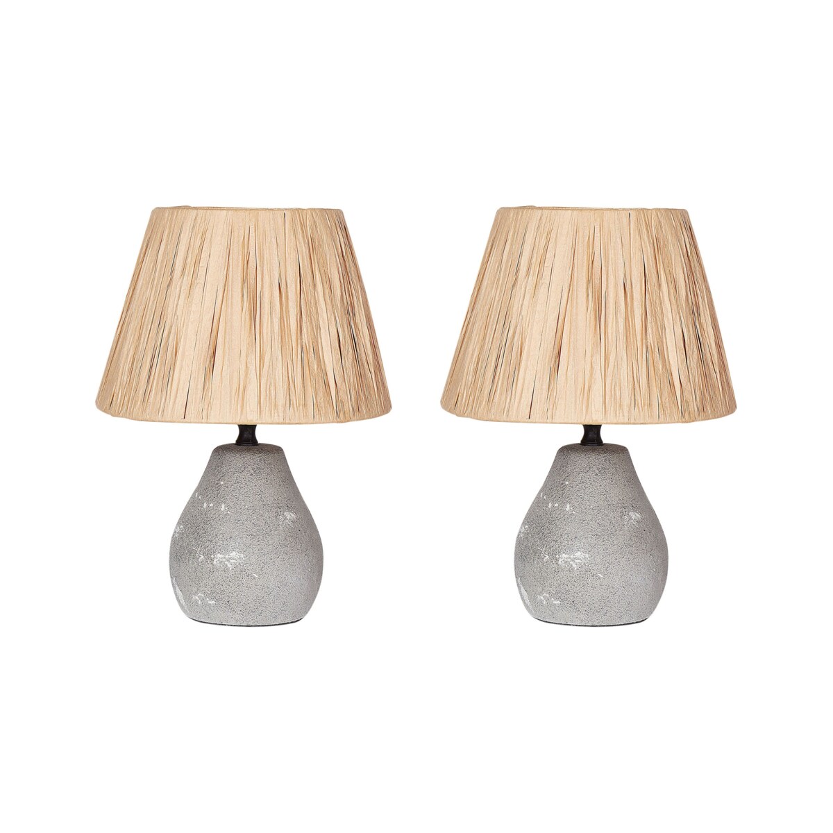 Zestaw 2 lampek nocnych ceramicznych szary ARWADITO