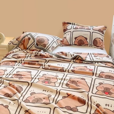 Mięciutki koc XL Flannel 150x210cm MIĘKKI NARZUTA KAPIBARA KOC23