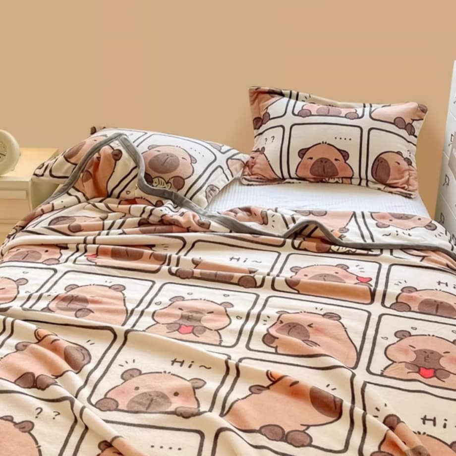 Mięciutki koc XL Flannel 150x210cm MIĘKKI NARZUTA KAPIBARA KOC23