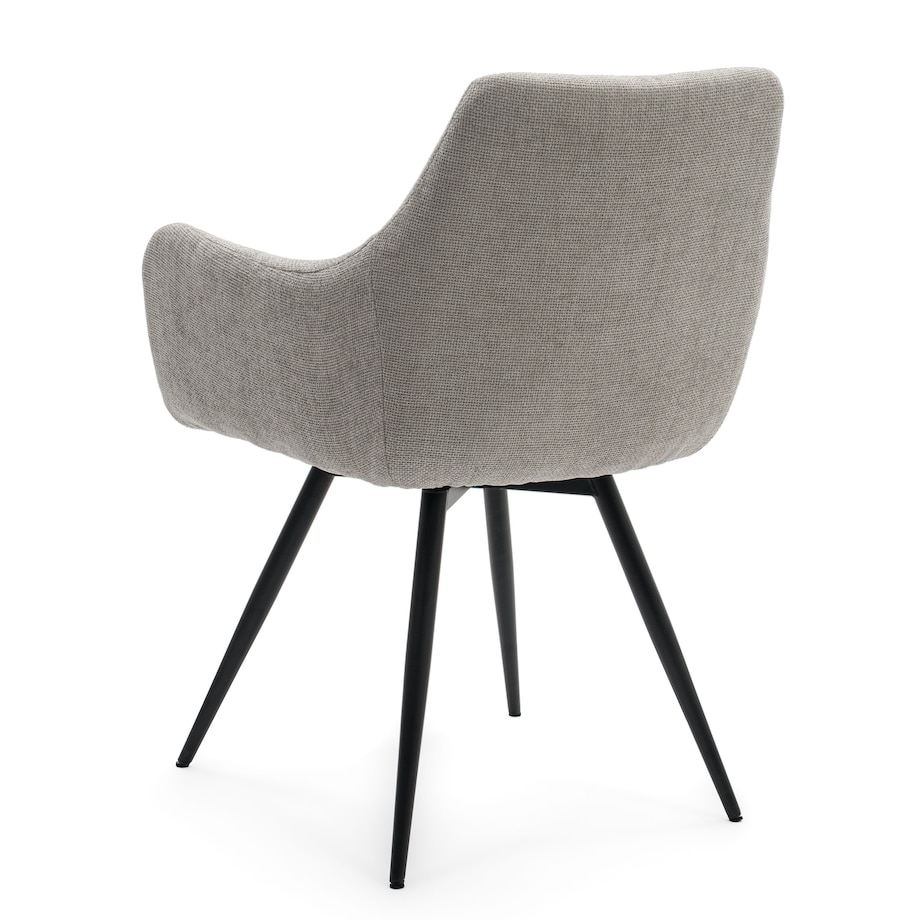 Krzesło tapicerowane obrotowe szenilowe do salonu LUGANO jasnoszare