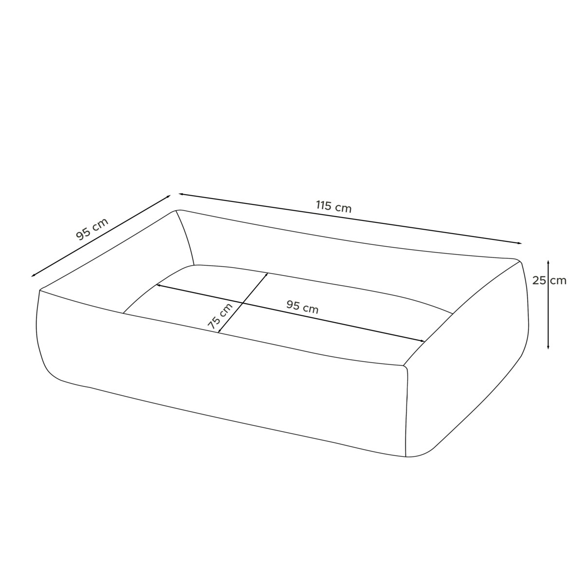 KONSIMO CANINI Legowisko dla dużego psa, szary