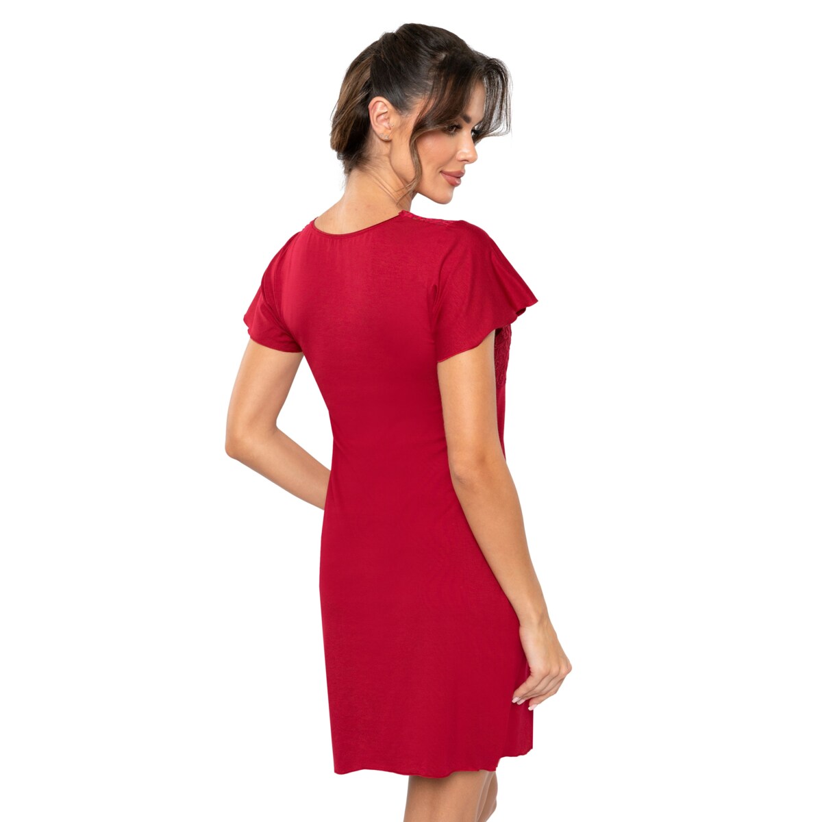 Koszula nocna Luiza Bordowa Bordo, S