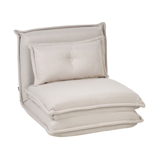 Fotel rozkładany z poduszką jednoosobowy DELLEN Złamana biel