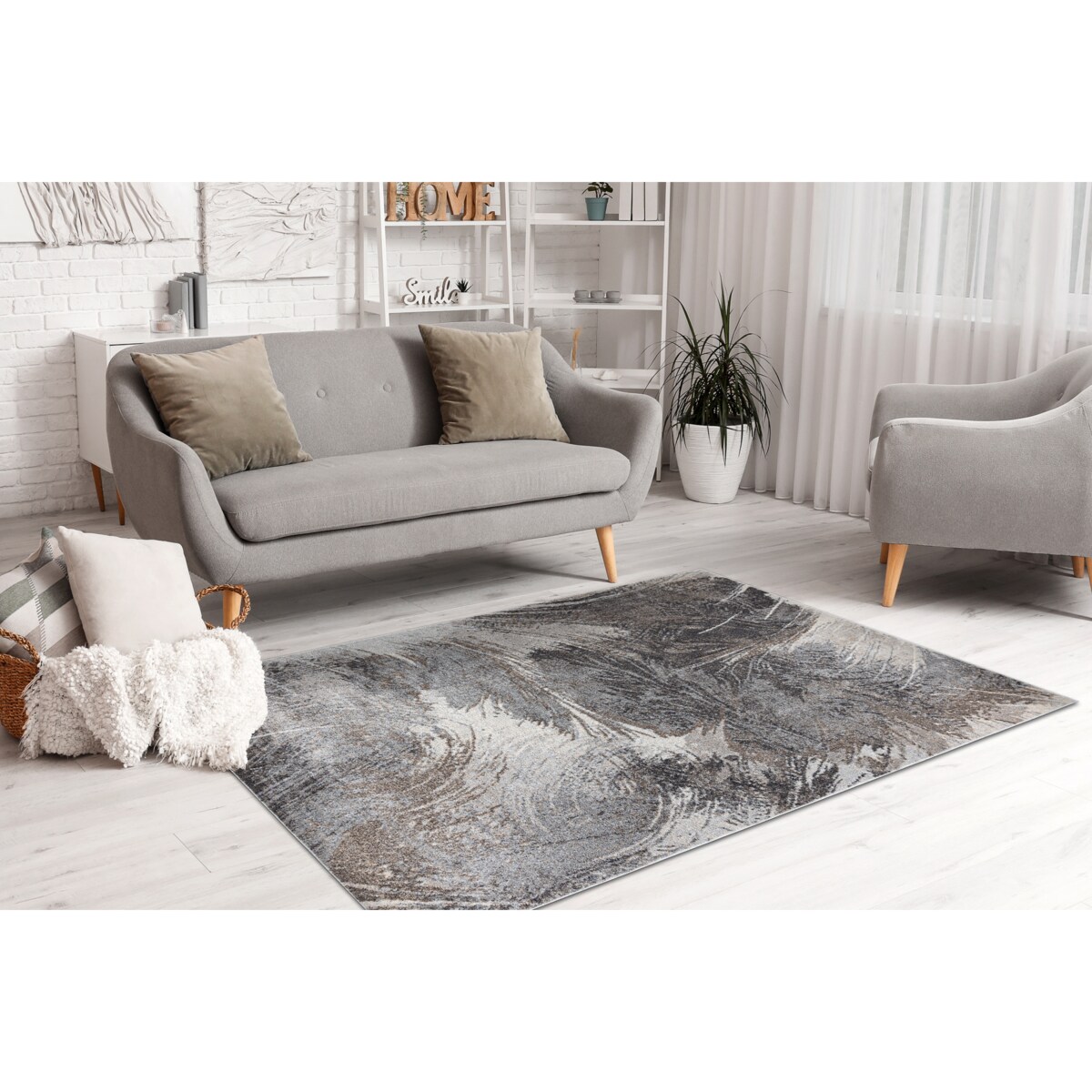 Dywan FUSION 9617 ciemny szary / brązowy - 200x290 cm