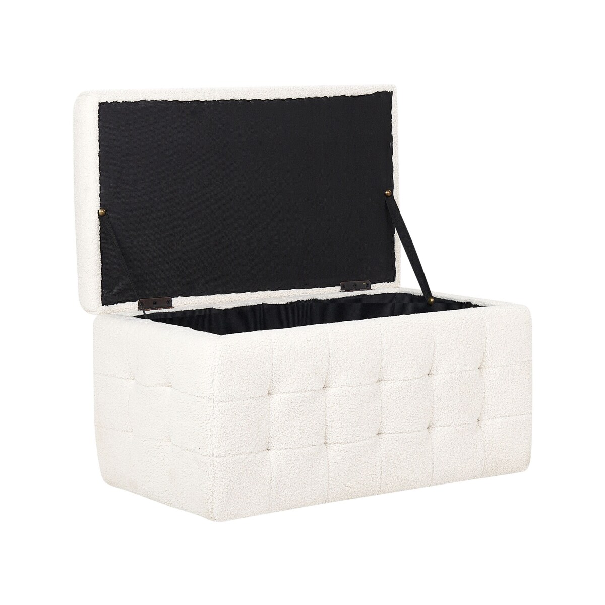 Puf ze schowkiem boucle biały MICHIGAN