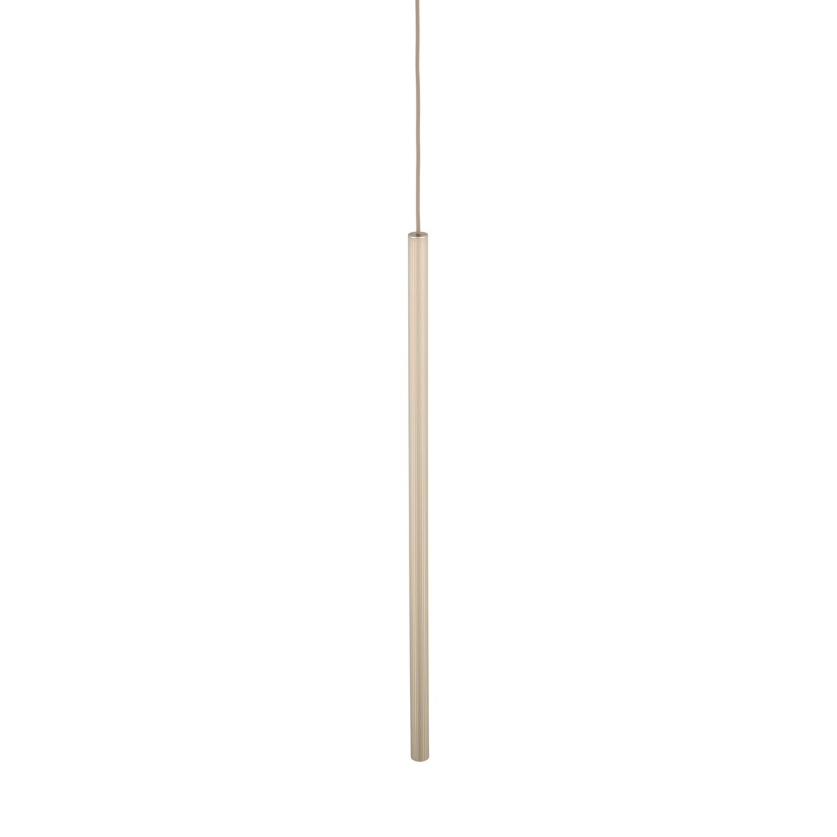 Lampa Wisząca Tk Lighting Ferro Sabia Beżowa Szampańśka Ryflowana Metalowa Tuba Sopel Rurka 75Cm 1Xg9
