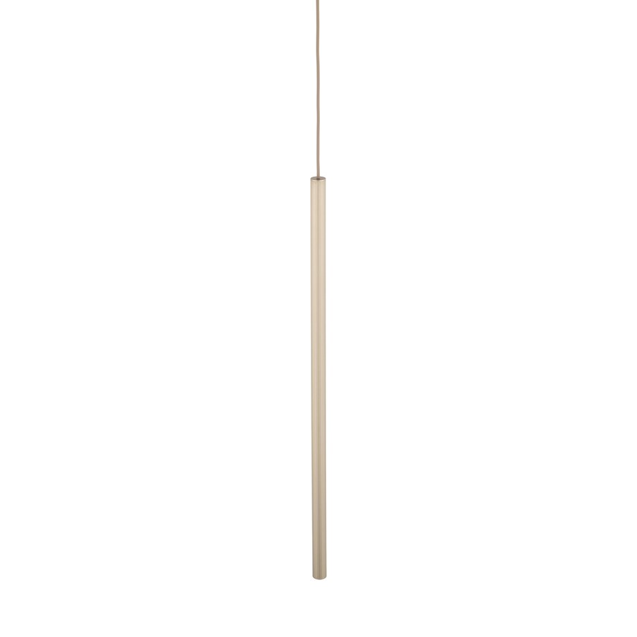 Lampa Wisząca Tk Lighting Ferro Sabia Beżowa Szampańśka Ryflowana Metalowa Tuba Sopel Rurka 75Cm 1Xg9
