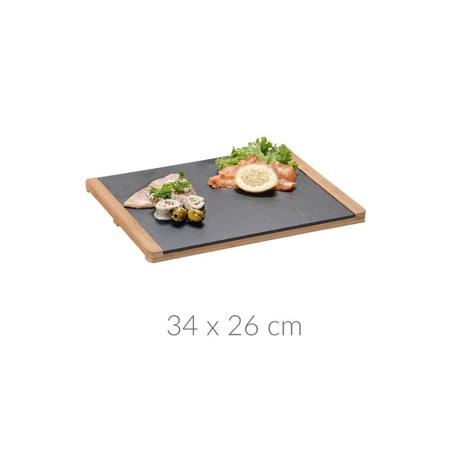 Deska do serwowania, 34 x 26 cm, bambus, łupek kamienny, Kesper