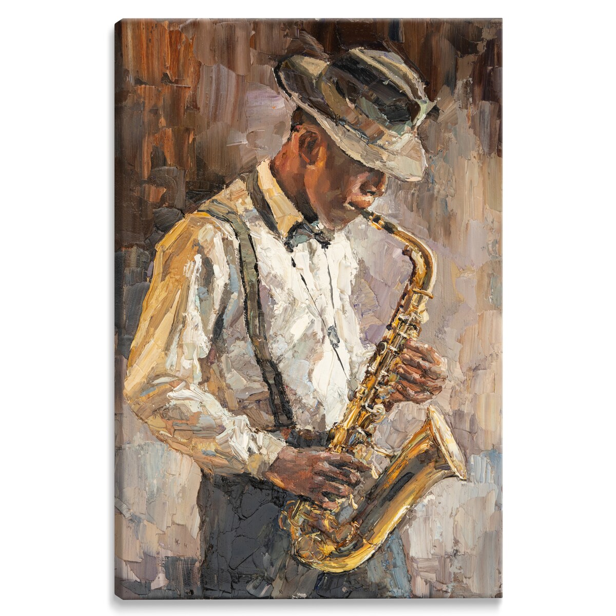 Obraz Na Płótnie Jazzman z saksofonem 50x70cm