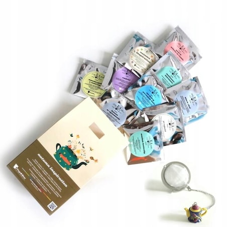 BOX na JESIEŃ z herbatą sypaną PREMIUM + świeca dyniowa prezent upominek