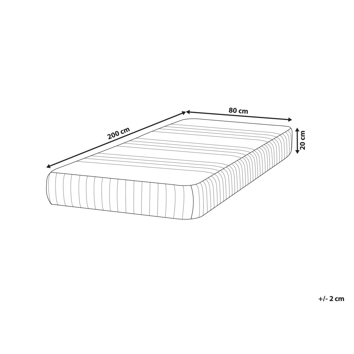 Materac piankowo-żelowy zdejmowany pokrowiec 80 x 200 cm średnio twardy HAPPINESS