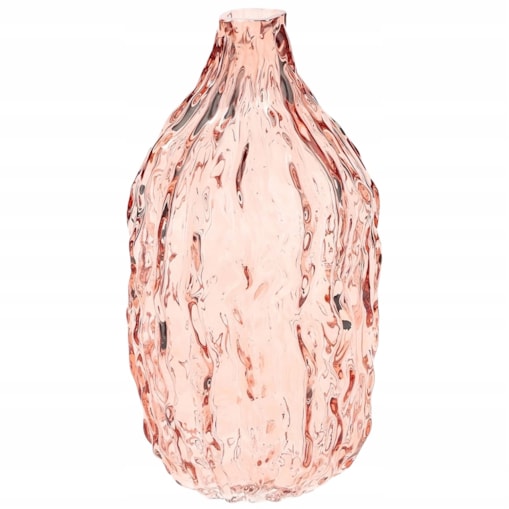 WAZON NA JEDEN KWIAT RÓŻE KWIATY WYSOKI 23cm SZKLANY RÓŻOWY BOHO RETRO