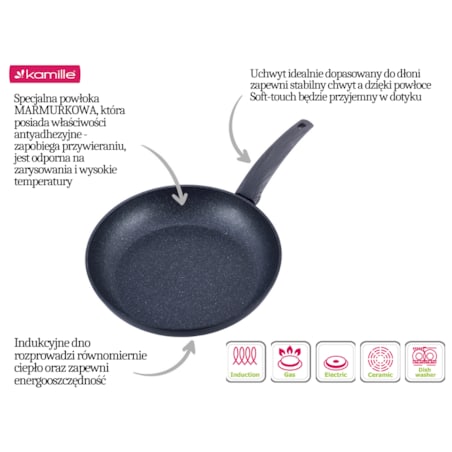Patelnia marmurowa 30cm indukcja KAMILLE