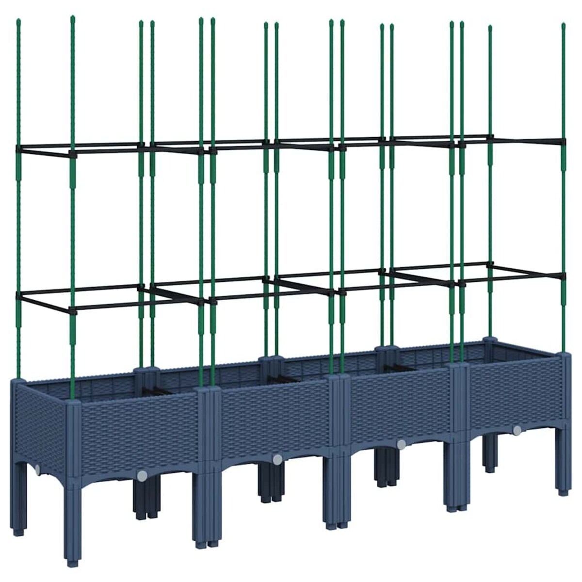 vidaXL Donica ogrodowa z kratką, niebieskoszara, 160x40x142,5 cm, PP