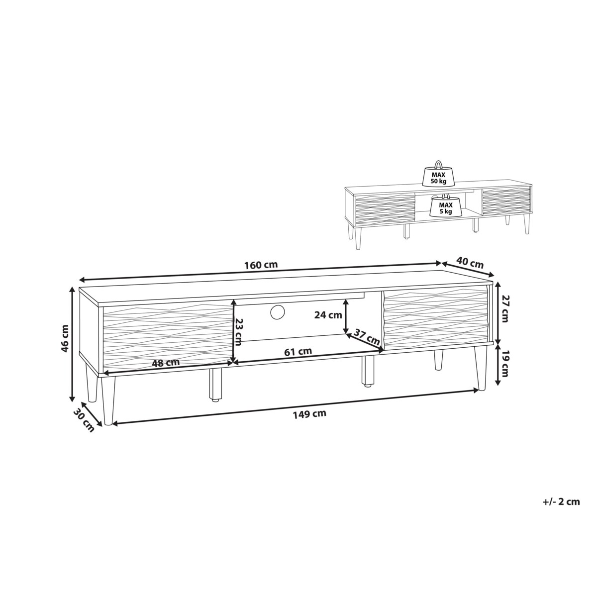 Szafka RTV ciemne drewno KAYAN