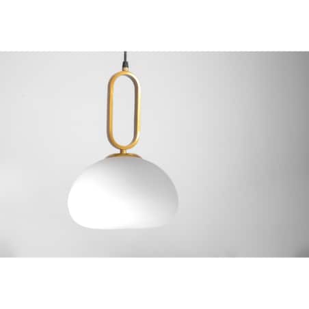 Lampa Wisząca Szklana Mleczna Złota Biała Toolight