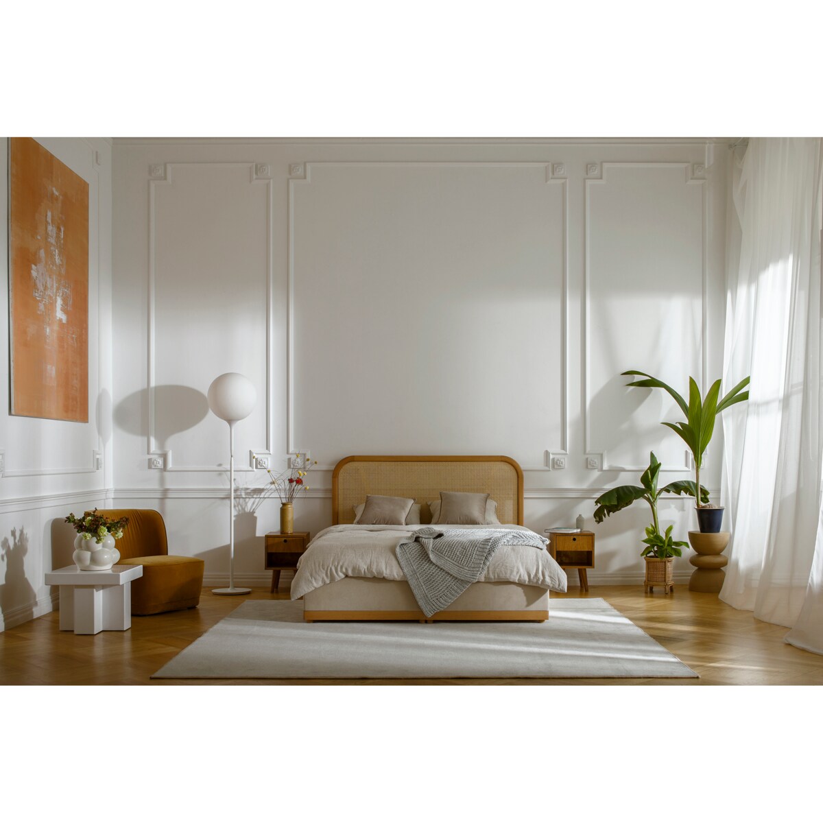 Łóżko Japandi (160X200) w tkaninie Tierra 02