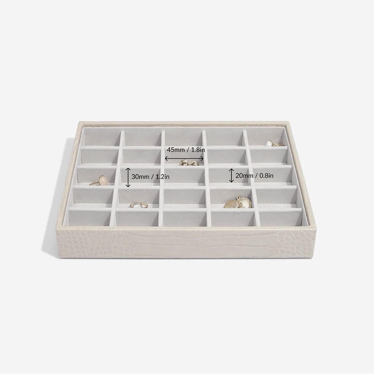 Szkatułka na biżuterię Stackers Croc 25 komorowa classic putty