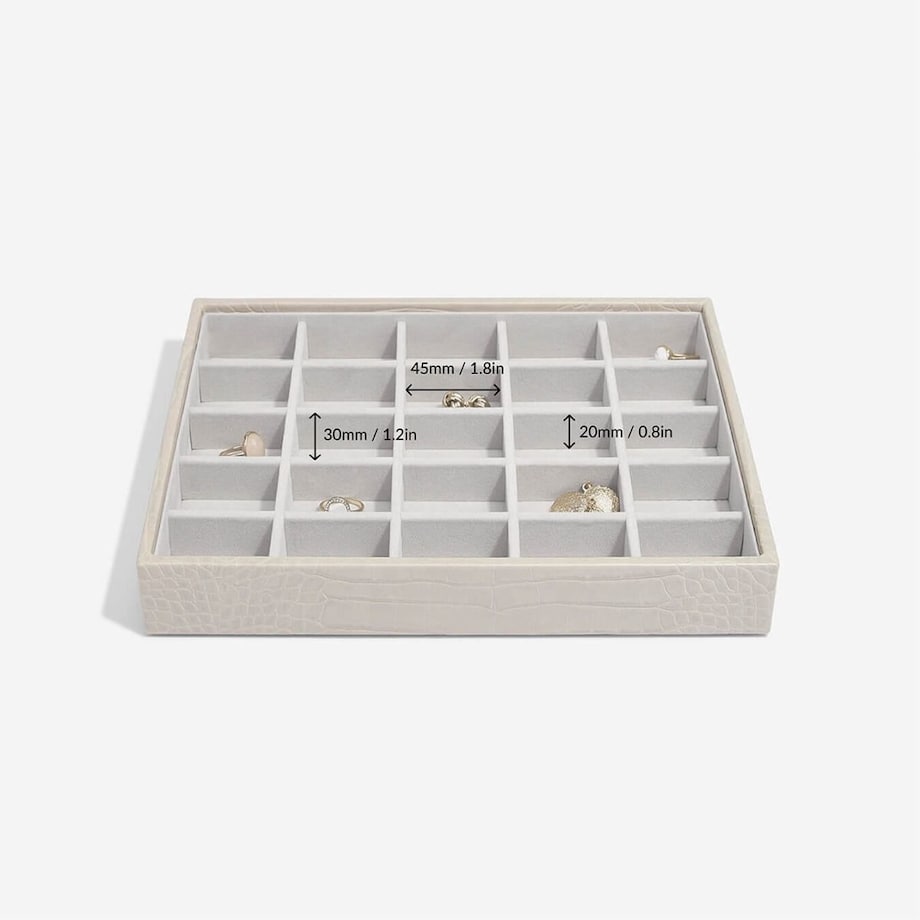 Szkatułka na biżuterię Stackers Croc 25 komorowa classic putty