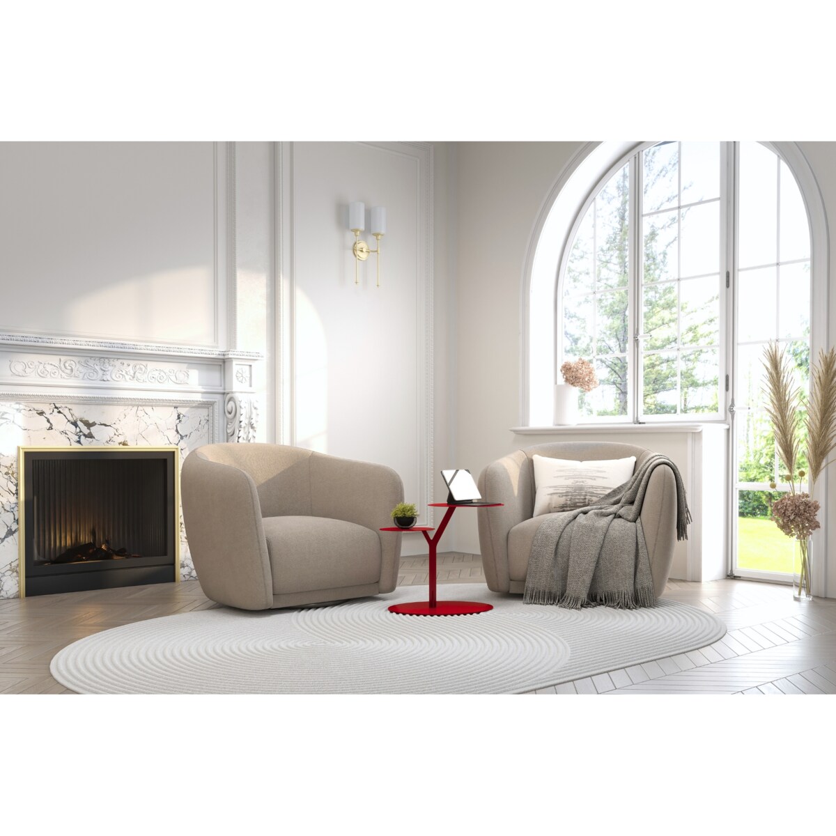 Stolik metalowy dwa blaty, kolor bordowy