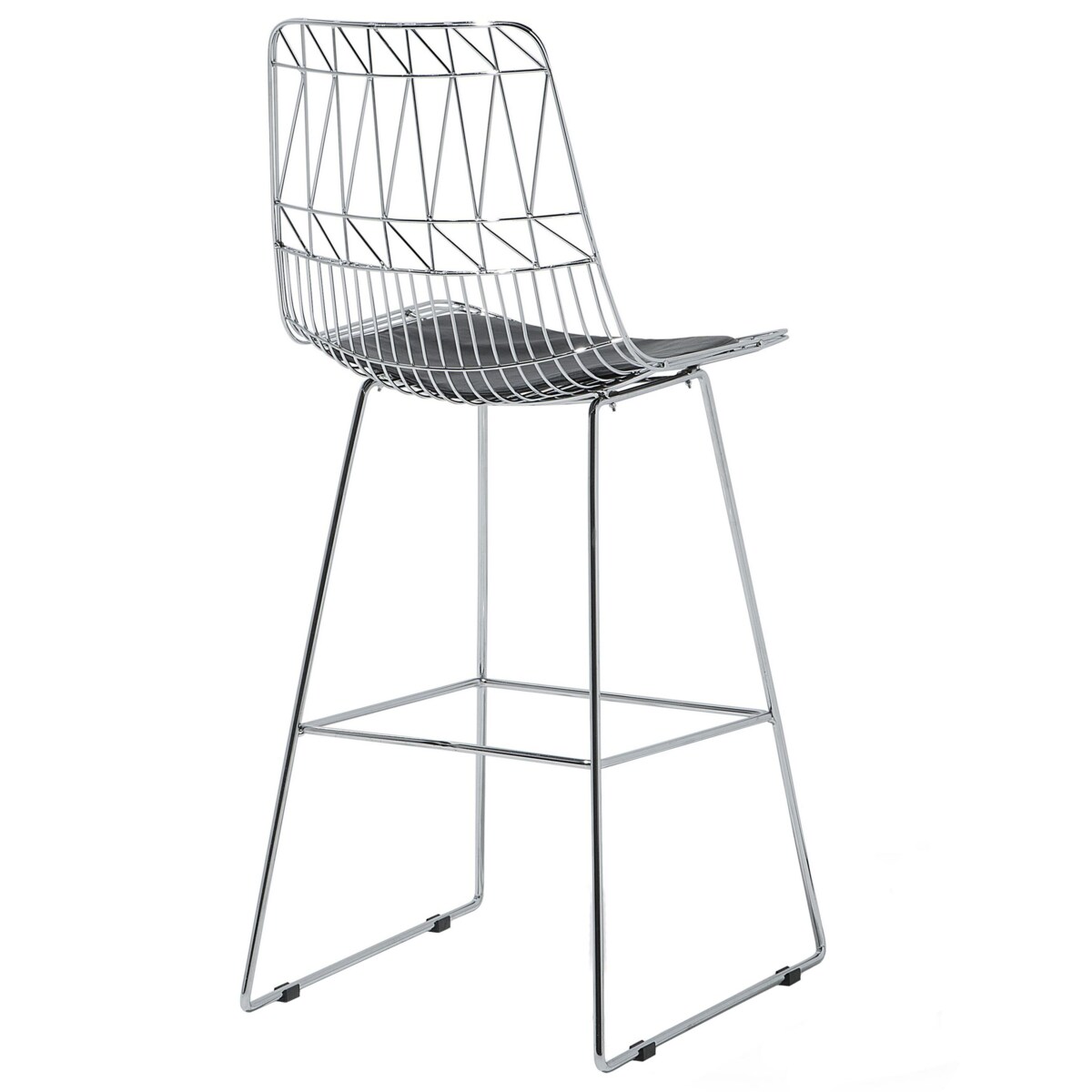 Zestaw 2 krzeseł barowych metalowy srebrny PRESTON