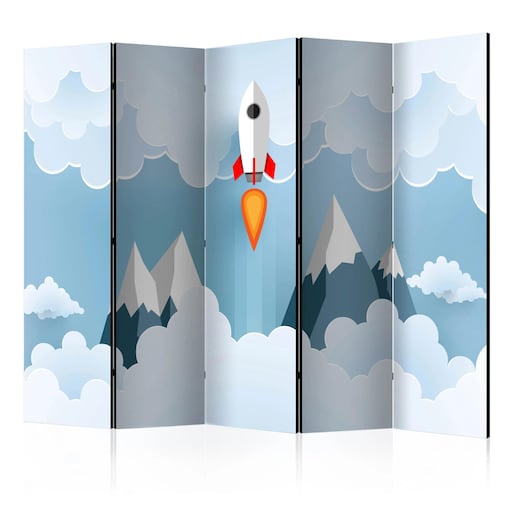 Parawan dwustronny Dla dzieci 225x172 cm 5-częściowy biały