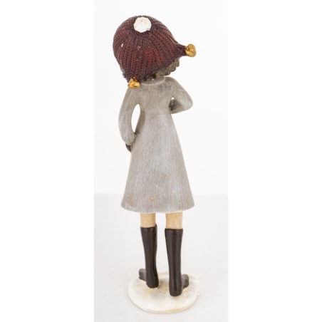 Figurka - Zimowa dziewczynka 18x4,5x4,5 cm TOSIA szara