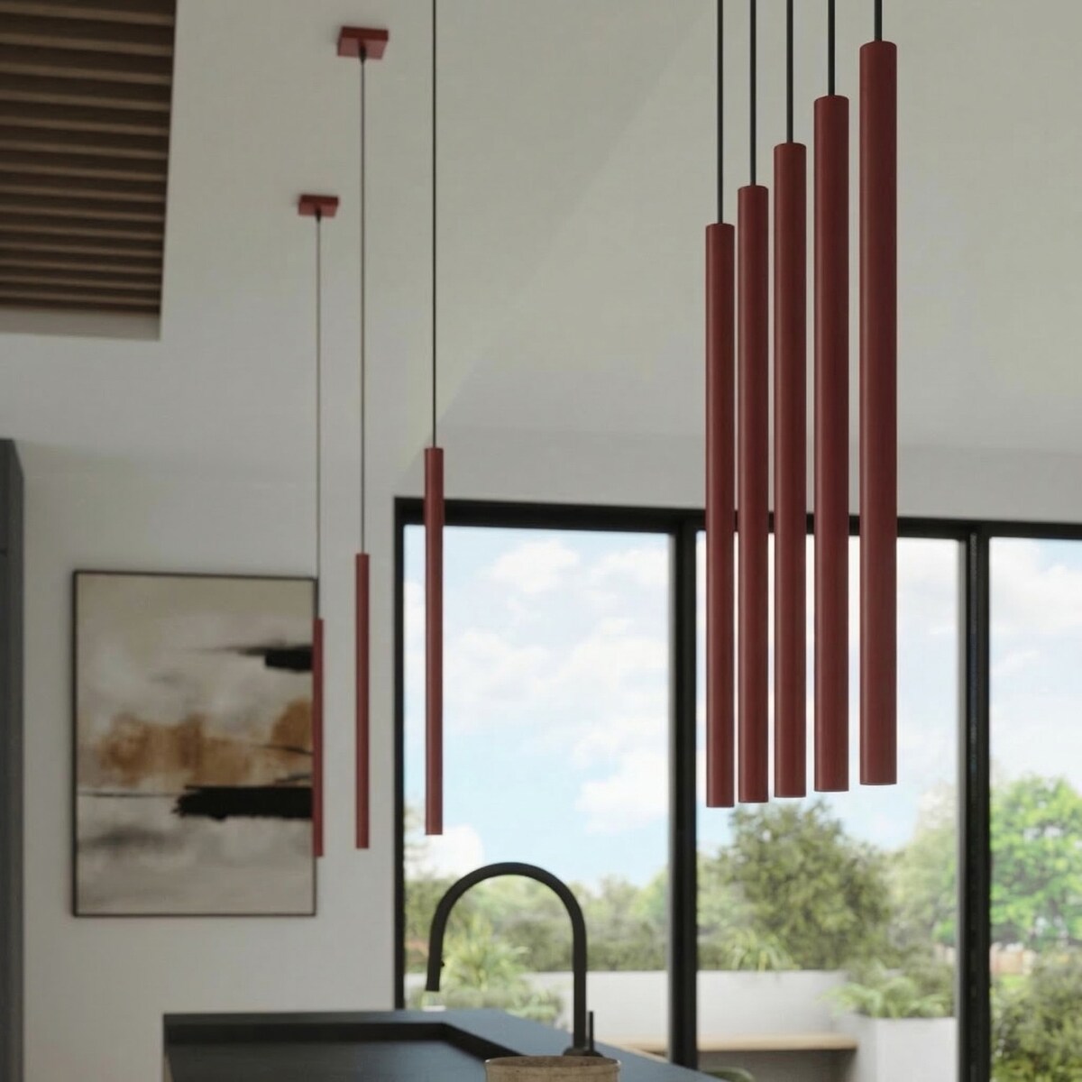 Lampa wisząca PASTELO 1 burgund