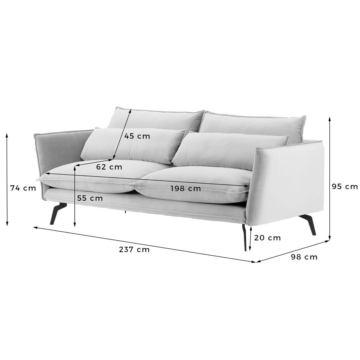 Sofa trzyosobowa Layla-Velluto 19