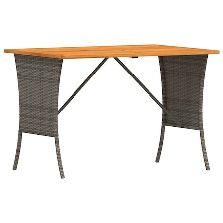 vidaXL Stół ogrodowy z blatem z drewna akacjowego szary 105x75x72 cm