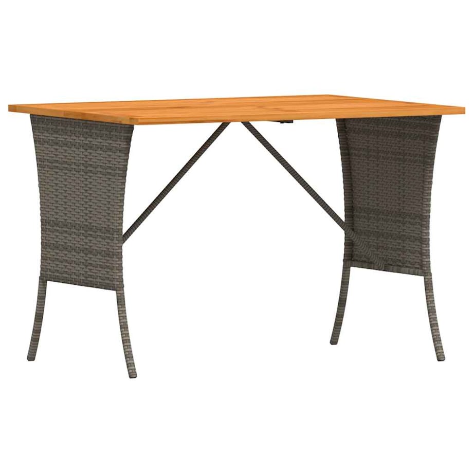vidaXL Stół ogrodowy z blatem z drewna akacjowego szary 105x75x72 cm