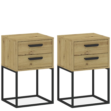 Konsimo RECTUS Zestaw stolików nocnych 2szt.w kolorze dębu artisan