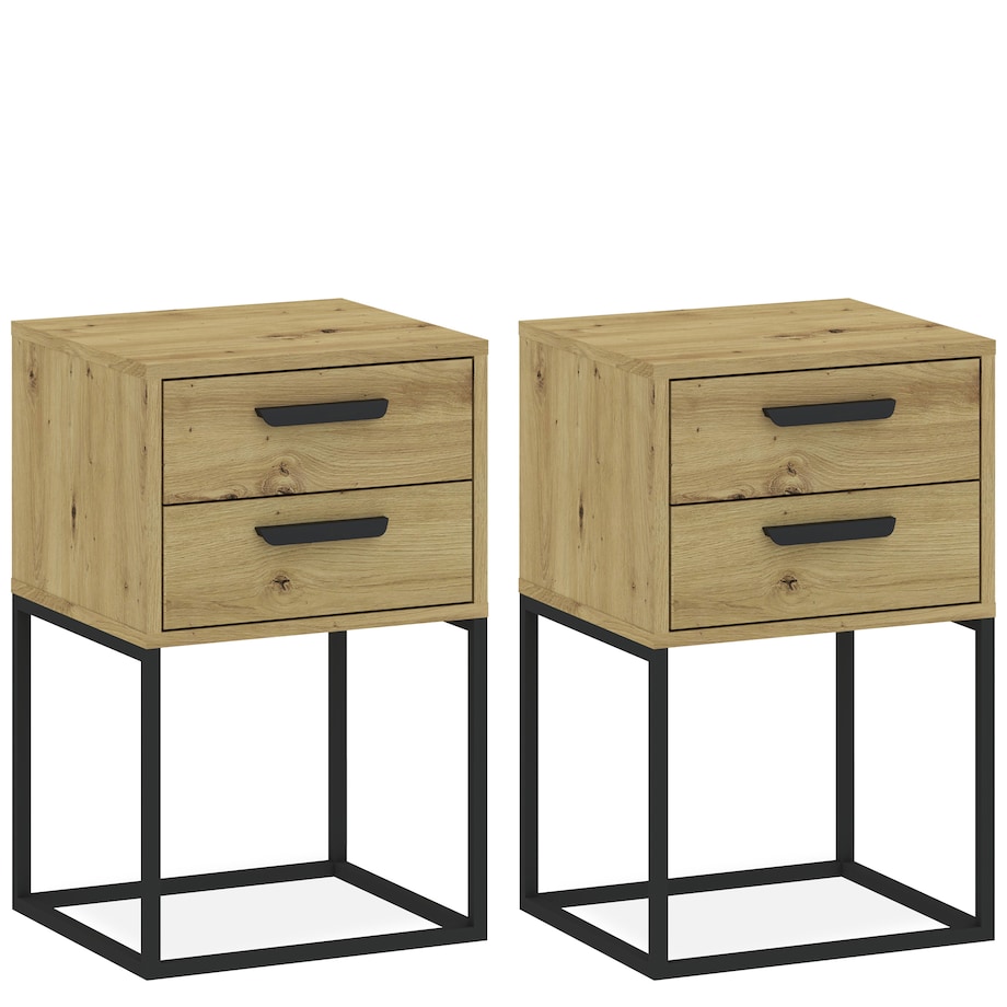 Konsimo RECTUS Zestaw stolików nocnych 2szt.w kolorze dębu artisan
