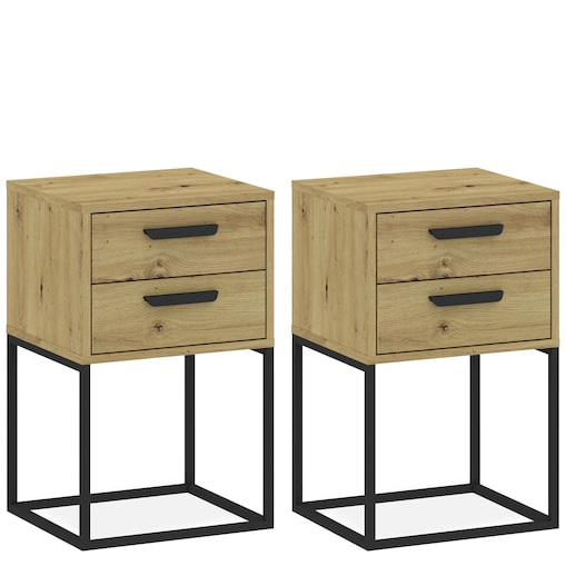 Konsimo RECTUS Zestaw stolików nocnych 2szt.w kolorze dębu artisan