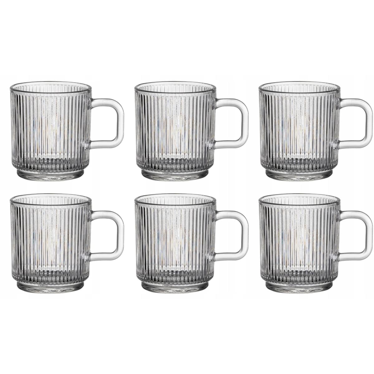 SZKLANY KUBEK szklanka 6szt na kawę herbatę soki 340 ml komplet w paski