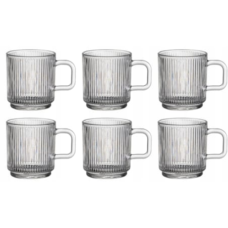 SZKLANY KUBEK szklanka 6szt na kawę herbatę soki 340 ml komplet w paski