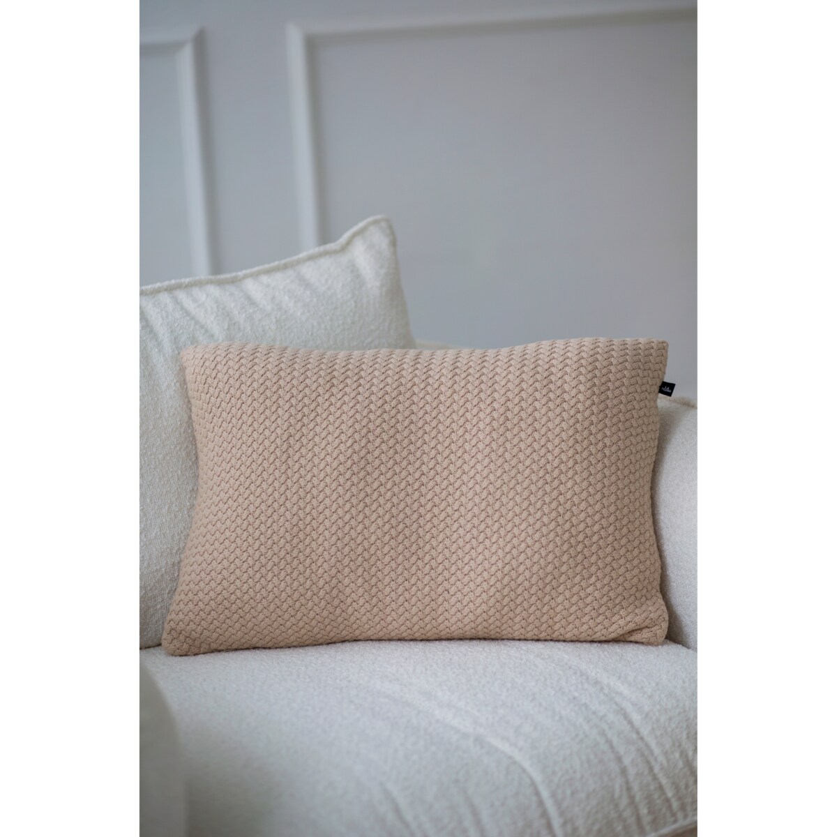 Poszewka rustykalna podłużna beżowa, 40 x 60 cm, La Manta