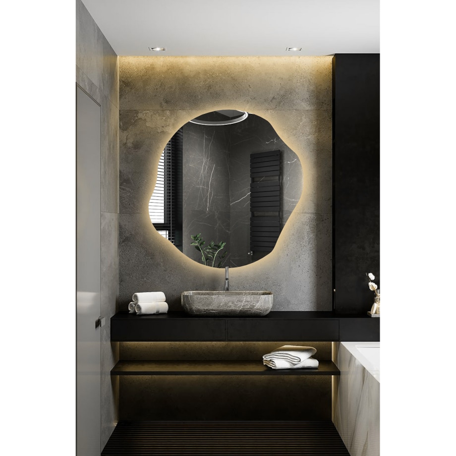 Lustro o organicznym kształcie z podświetleniem - CYRKON LED