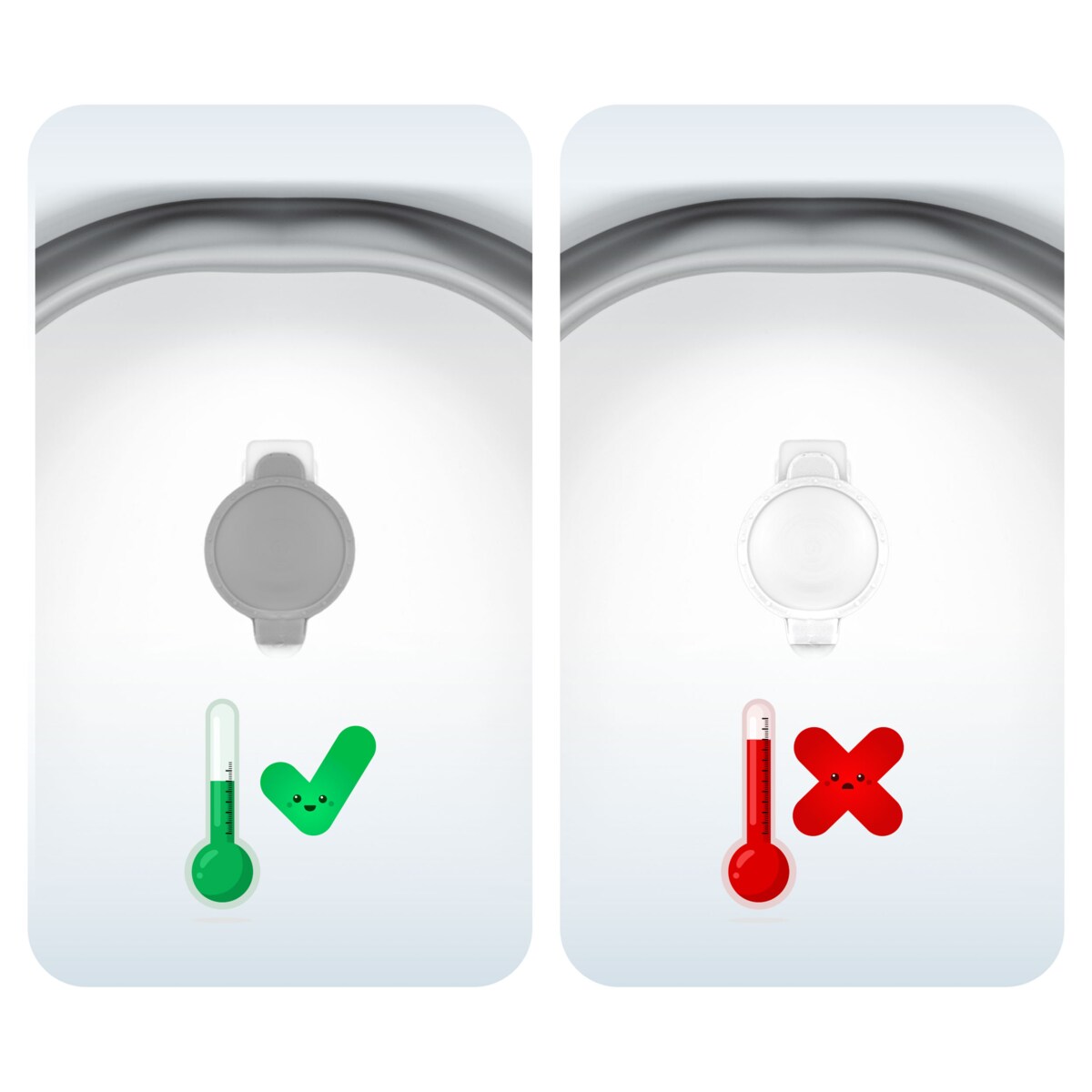 Wanienka składana dla dziecka niemowląt Ricokids silikonowa termometr LCD biało-szara