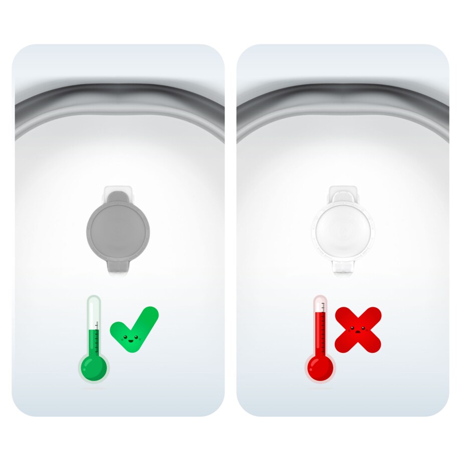 Wanienka składana dla dziecka niemowląt Ricokids silikonowa termometr LCD biało-szara