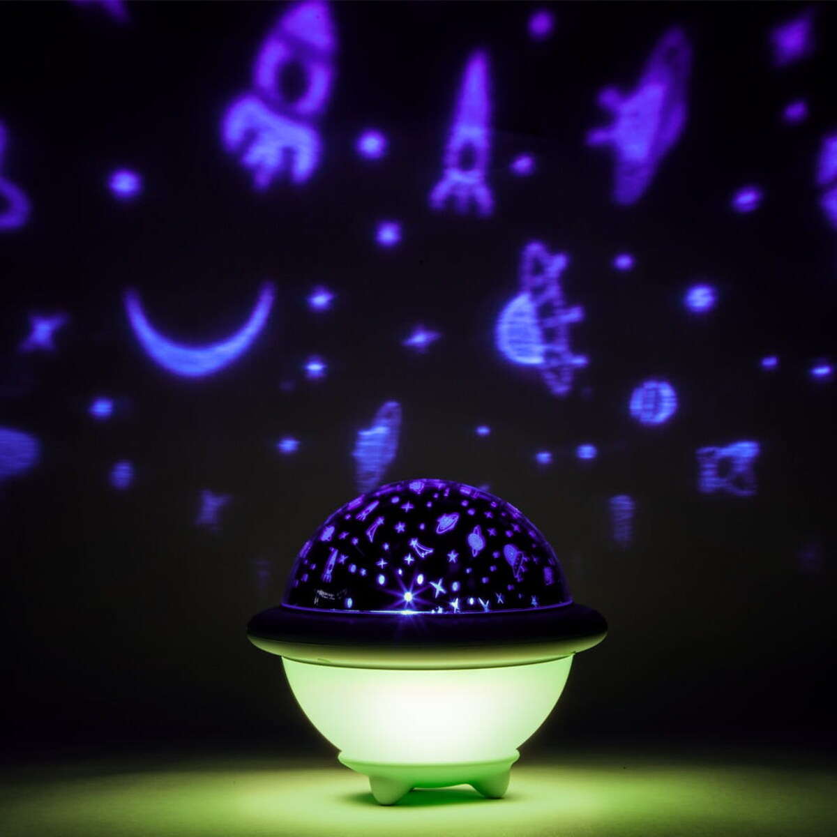 Lampka nocna dla dzieci projektor nieba i gwiazd UFO różowa