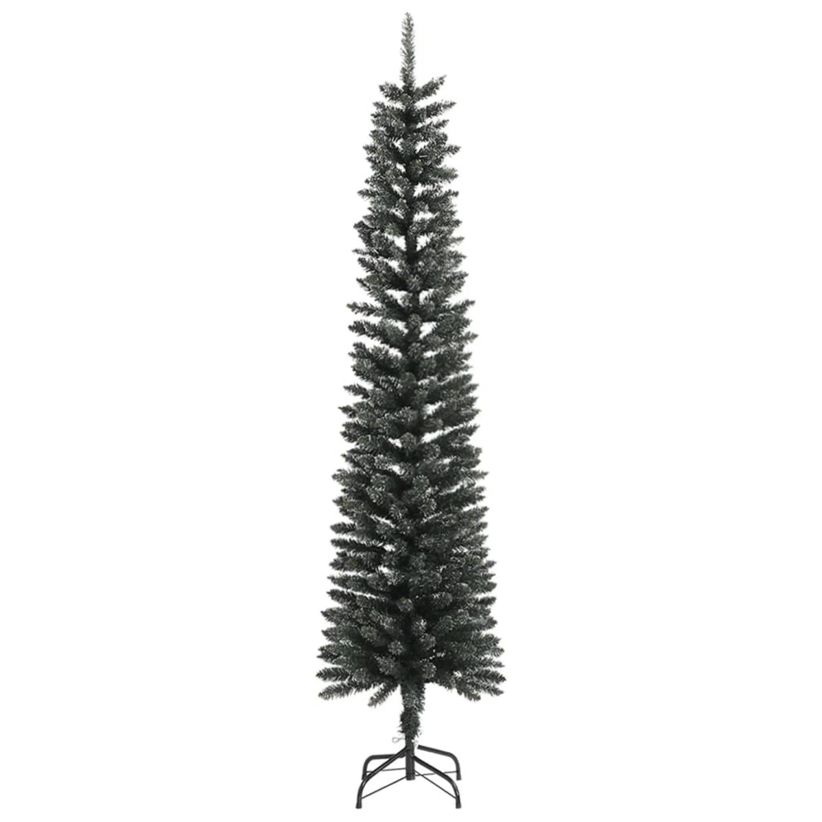 vidaXL Sztuczna, smukła choinka ze stojakiem, zielona, 240 cm, PVC