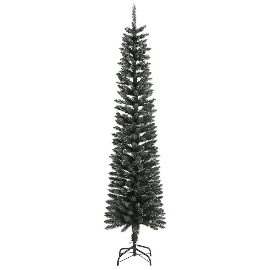 vidaXL Sztuczna, smukła choinka ze stojakiem, zielona, 240 cm, PVC
