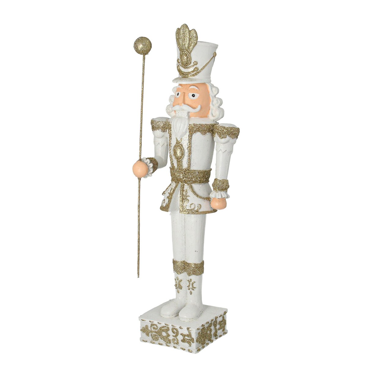 Figurka Dziadek do orzechów 55 cm white boże narodzenie, święta, świąteczne, biały, 18x14x55 cm