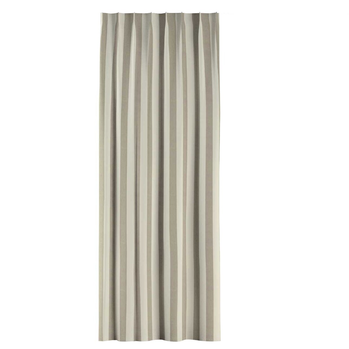 Zasłona na haczykach flex pojedynczych 130x260 beżowo-białe pionowe pasy (5,5cm)