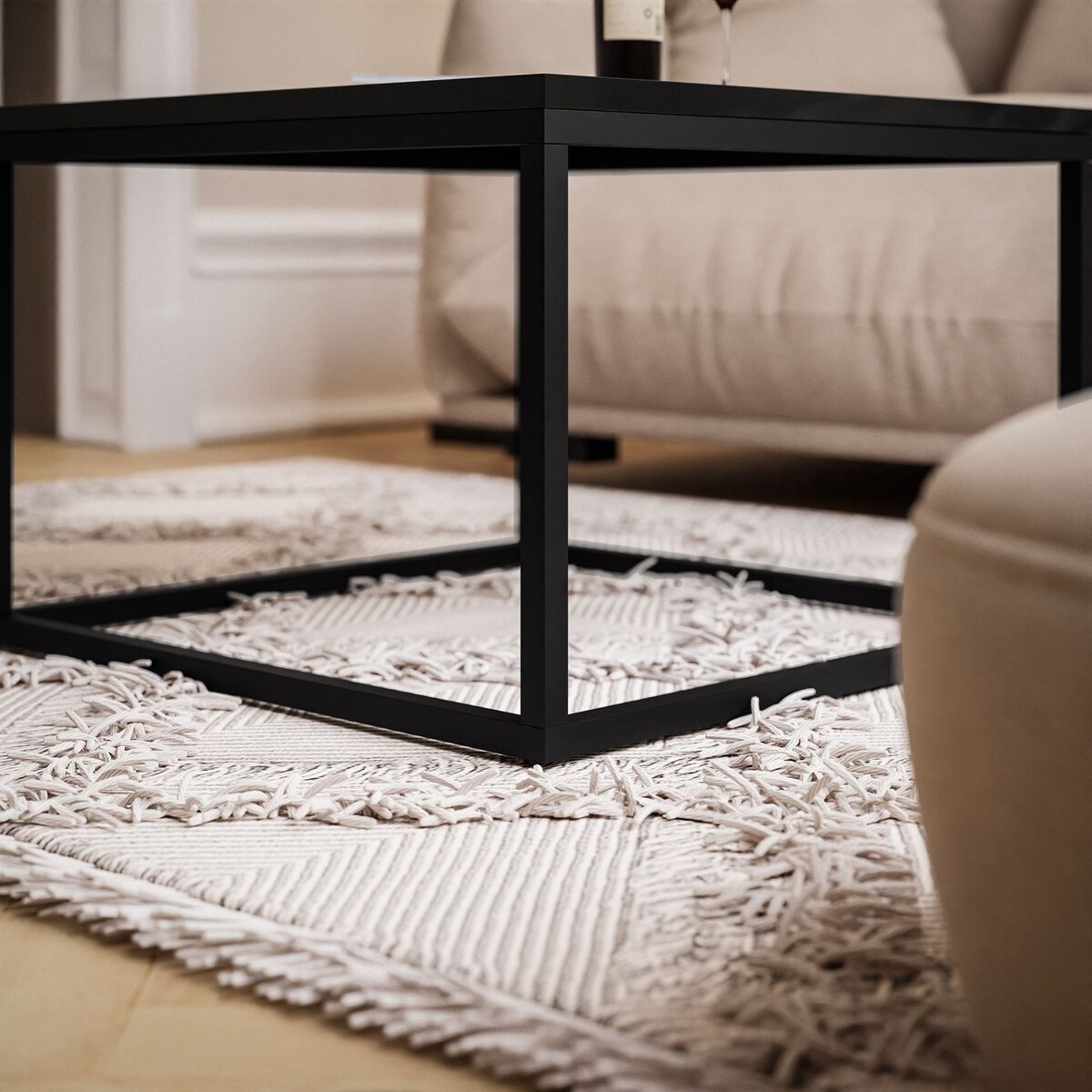 Stolik kawowy YOSHI 60 cm czarny połysk