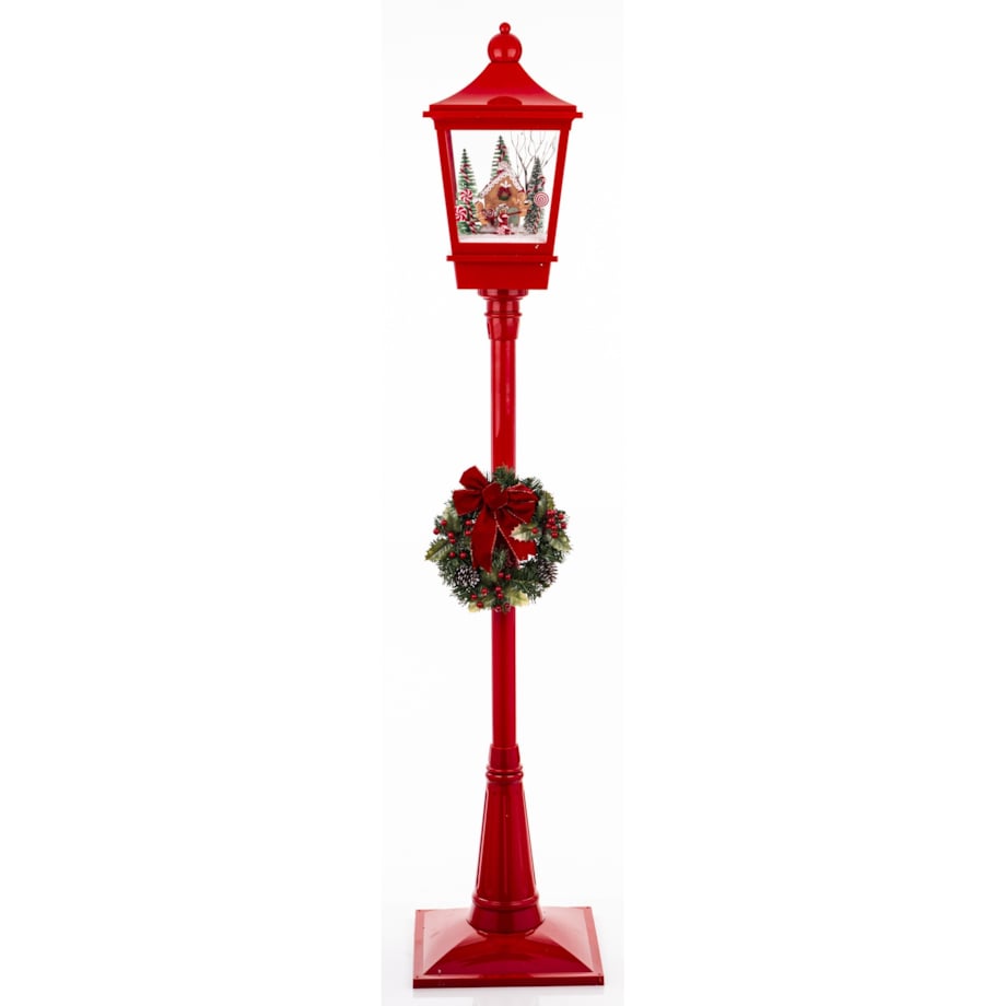 Latarnia świąteczna LED 186x38x38 cm MAYAK-2 czerwona z pozytywką