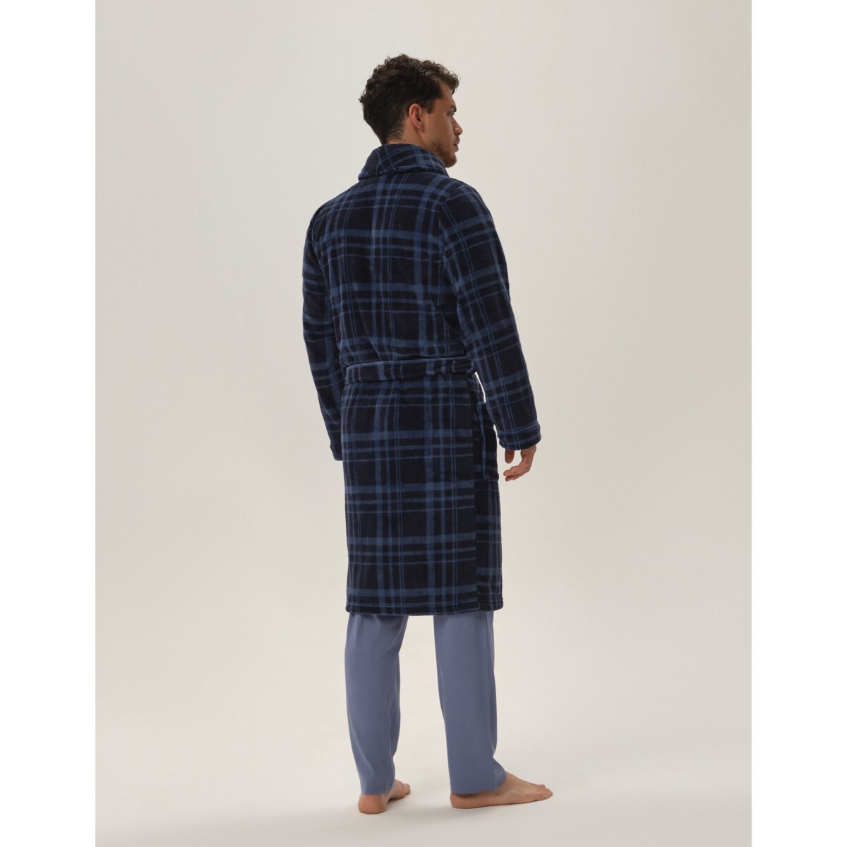 Szlafrok Hover 41938-59X Granatowy Granatowy, M